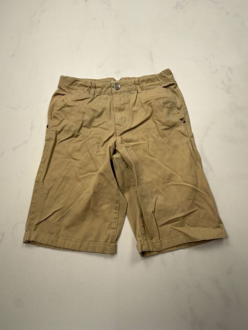 Kidpik Bermuda Shorts Tan Classic Straight Fit - Boys 12
